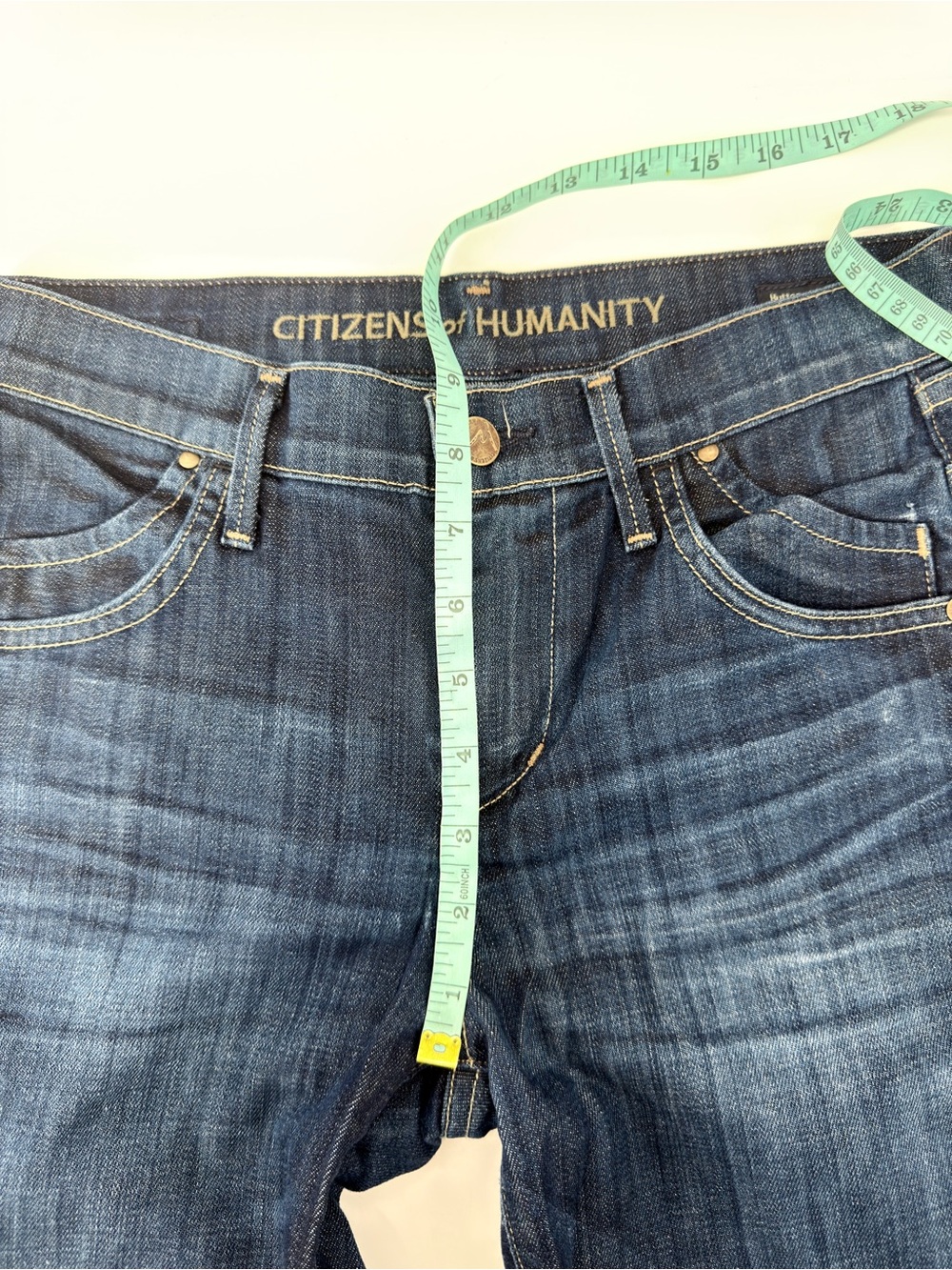 Citizens of Humanity Mid Rise Wide Leg Hutton Jeans 26 x 35 dark blue tall long - Picture 5 of 10